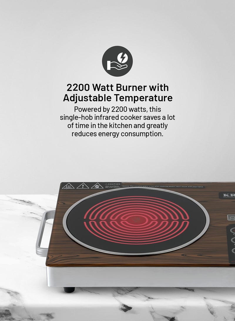 KRYPTON Digital Infrared Cooker- Single Cooking Hob, Burner with Adjustable Temperature, Energy Saving | Touch and Sensor Touchpad Control | 2 Years Warranty KNIC6024 Multicolour - Image 2