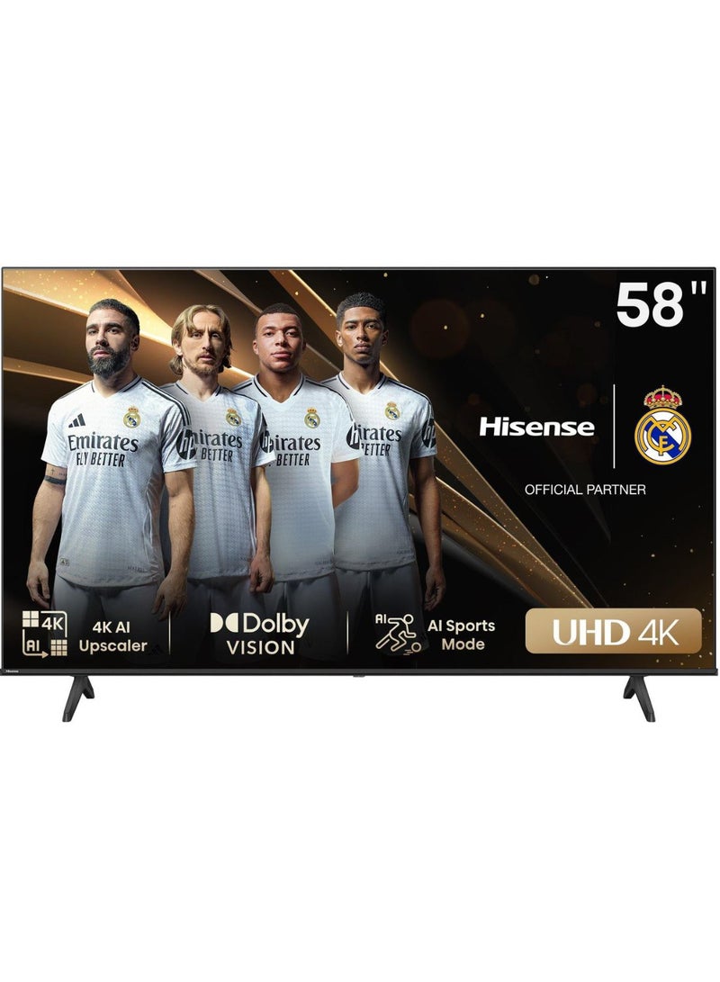 Hisense 58 inch 4K UHD Smart 60Hz 58A6N Black - Image 1