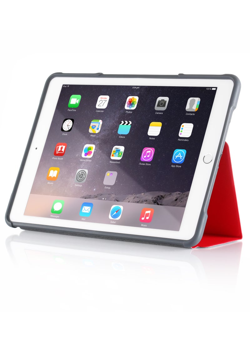 STM Dux for Apple iPad Air 2 9.7" - Ultra Protective Drop Protection Case, Clear Transparent Back, Military Drop Test Certified, Supports Auto Sleep/Wake Function - Red - Image 4