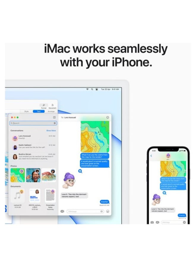 أبل - iMac AIO With 24-Inch Display, M1 Chip 7-core GPU Processor/8GB RAM/256GB SSD/macOS Big Sur English Pink - Image 1