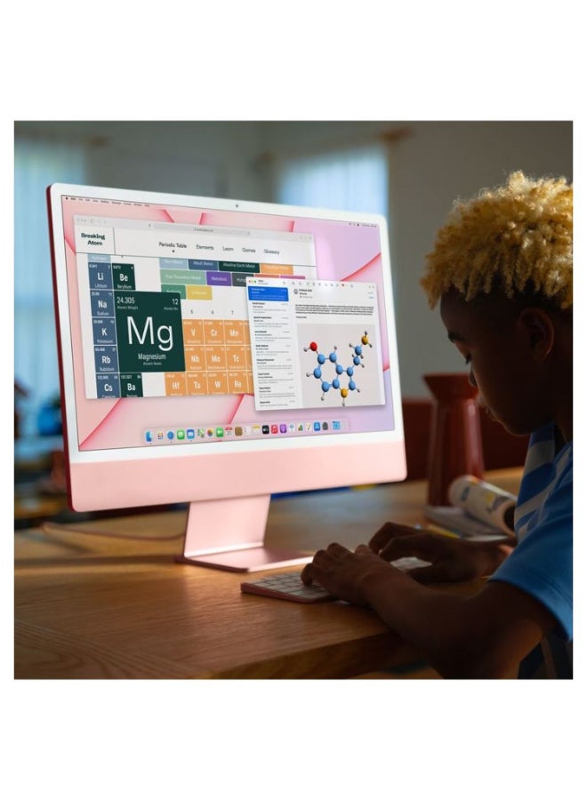 أبل - iMac AIO With 24-Inch Display, M1 Chip 7-core GPU Processor/8GB RAM/256GB SSD/macOS Big Sur English Pink - Image 1