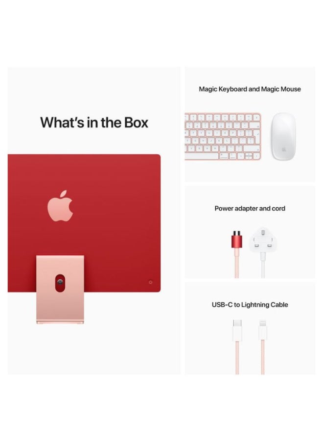 أبل - iMac AIO With 24-Inch Display, M1 Chip 7-core GPU Processor/8GB RAM/256GB SSD/macOS Big Sur English Pink - Image 1