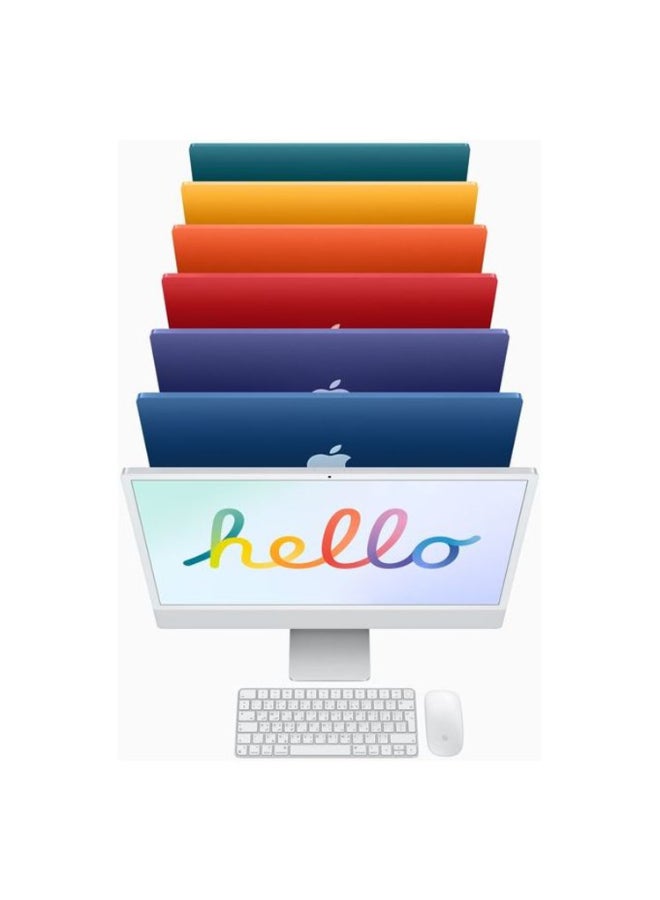 أبل - iMac AIO With 24-Inch Display, M1 Chip 7-core GPU Processor/8GB RAM/256GB SSD/macOS Big Sur English Silver - Image 1