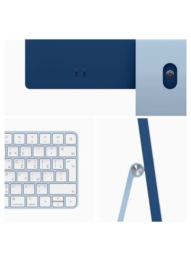 Apple iMac AIO With 24-Inch Display, M1 Chip 8-core GPU Processor/8GB RAM/512GB SSD/macOS Big Sur English Blue  - Image 4