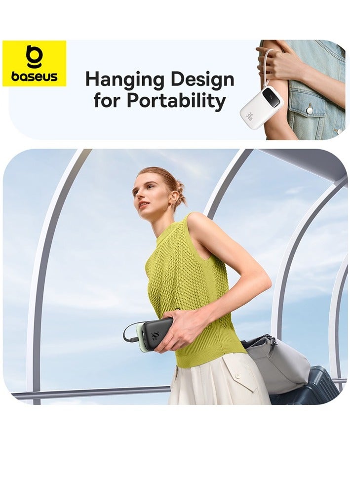 Baseus - 20000 mAh Fast Charging Power Bank, 30W Power Delivery with Built-in Cables & LED Display, USB C Battery Pack for iPhone 15 Series, Samsung S24/S23, iPad and Android Phones, Ideal for Travel Black - Image 1