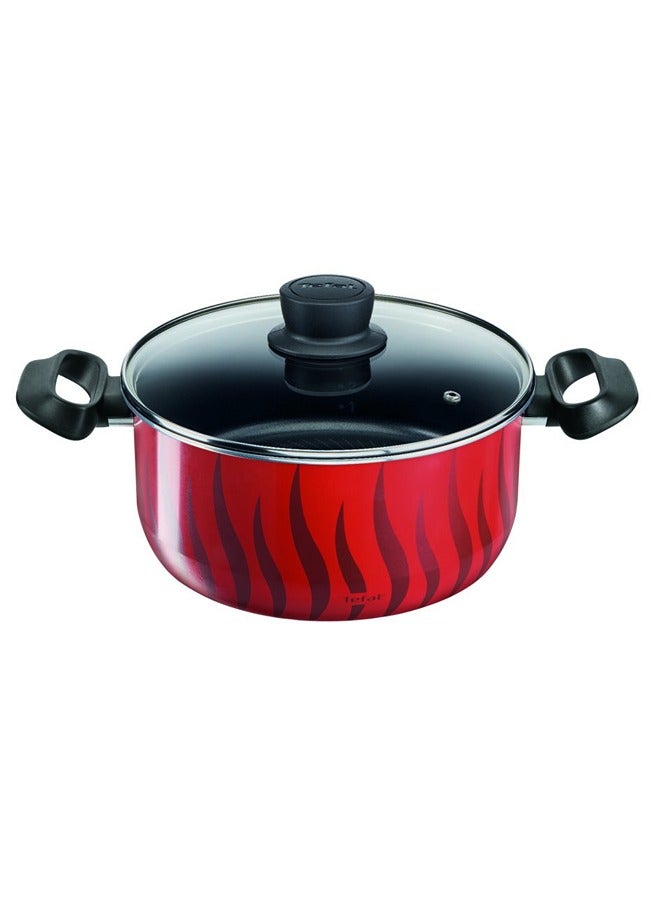 Tefal Cookware Set of 8 Pieces  100% Made in France  NonStick  Tempo Flame C3079082 Red 26cm  - Image 1