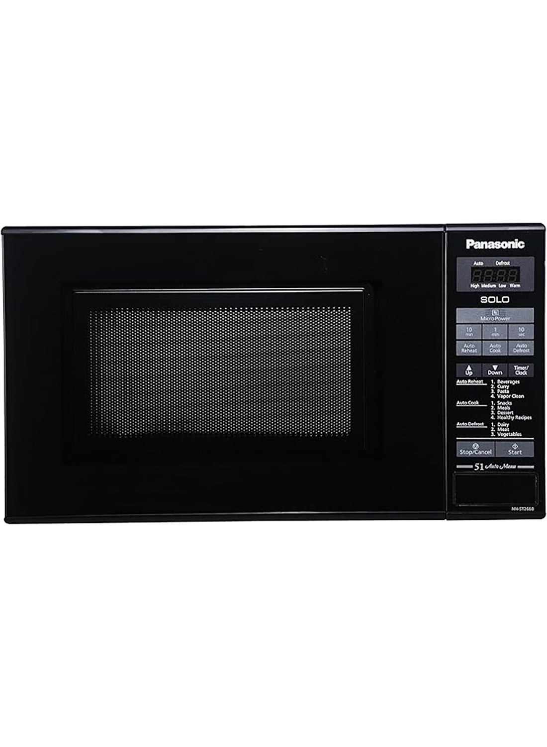 20L Solo Microwave Oven, Easy Touch Control, Auto Reheat, Auto Defrost, Child Safety Lock 20 L 800 W NN-ST266BVTG Black