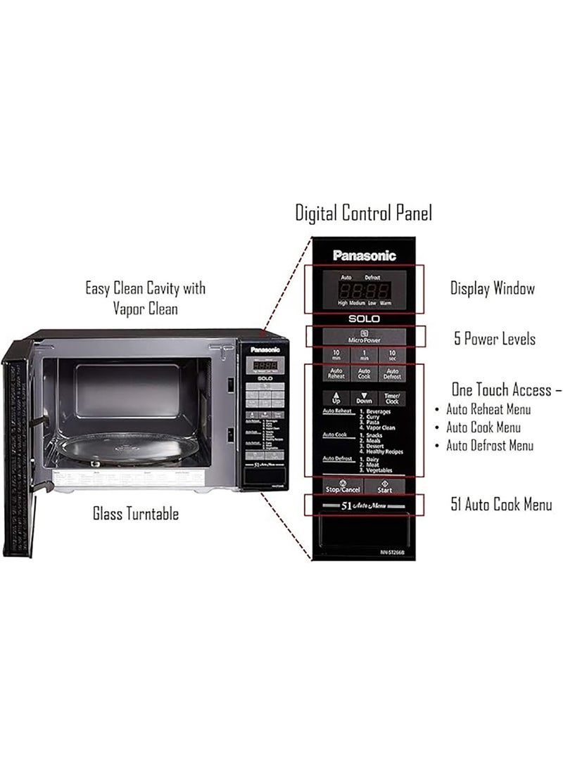 Panasonic 20L Solo Microwave Oven, Easy Touch Control, Auto Reheat, Auto Defrost, Child Safety Lock 20 L 800 W NN-ST266BVTG Black  - Image 4