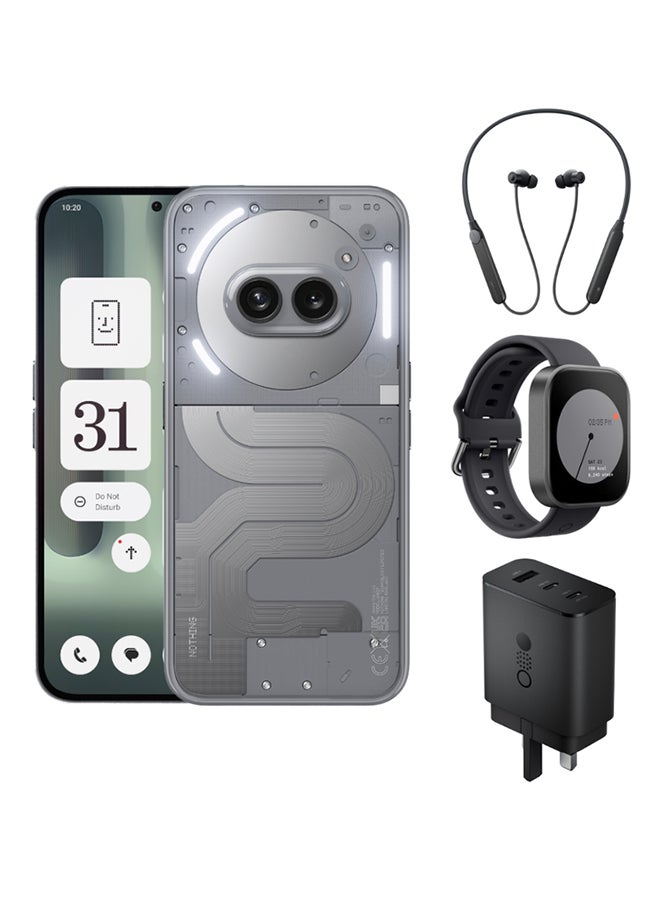 Phone (2a) Plus Dual SIM Grey 12GB RAM 256GB With CMF Neckband, CMF Watch Pro And CMF 65W Charger - Middle East Version 