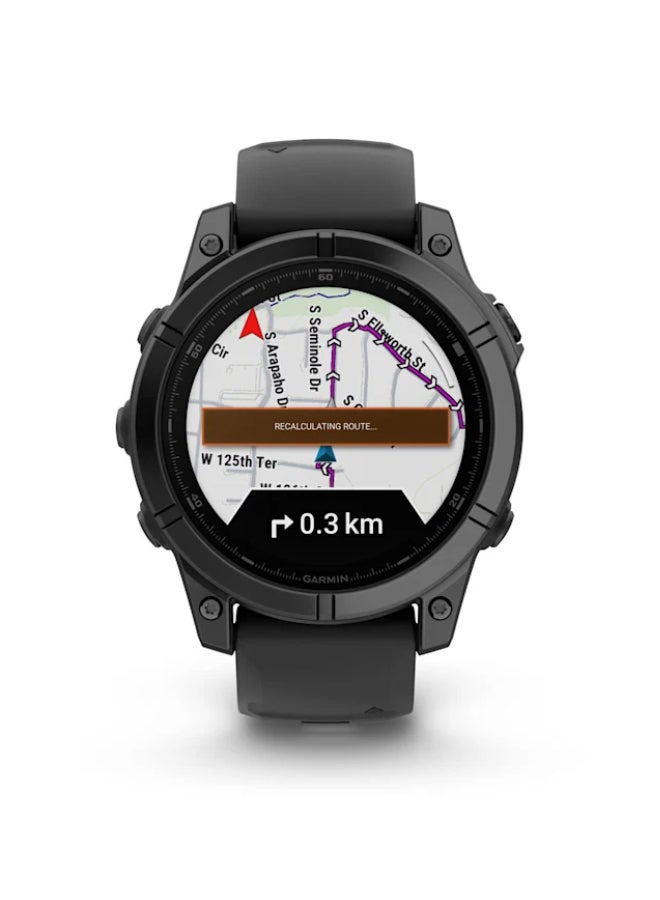 GARMIN Fenix E - 47MM - Up To 16 Days Battery Life - 1.3"inch Amoled Display, Scratch Resistant, Corning ® Gorilla ® Glass, Heart Rate Monitor, All Day Stress Monitor, Advanced GPS Features,  Built-in GNSS and Sport Apps, iOS And Android Compatible Slate Gray  - Image 2