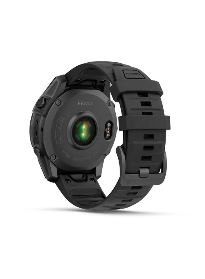 Fenix E - 47MM - Up To 16 Days Battery Life - 1.3"inch Amoled Display, Scratch Resistant, Corning ® Gorilla ® Glass, Heart Rate Monitor, All Day Stress Monitor, Advanced GPS Features,  Built-in GNSS and Sport Apps, iOS And Android Compatible Slate Gray
