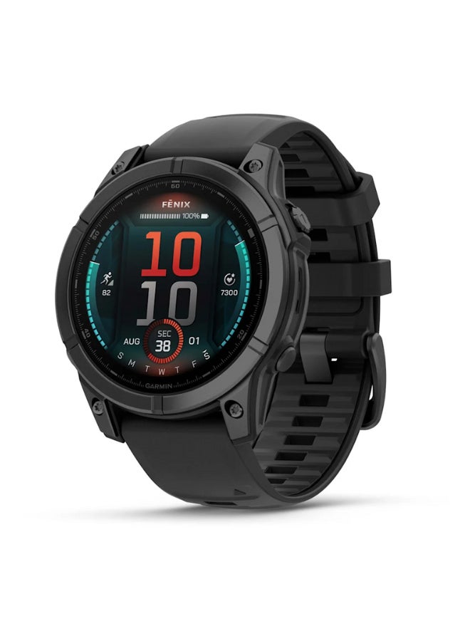 GARMIN Fenix E - 47MM - Up To 16 Days Battery Life - 1.3"inch Amoled Display, Scratch Resistant, Corning ® Gorilla ® Glass, Heart Rate Monitor, All Day Stress Monitor, Advanced GPS Features,  Built-in GNSS and Sport Apps, iOS And Android Compatible Slate Gray  - Image 1