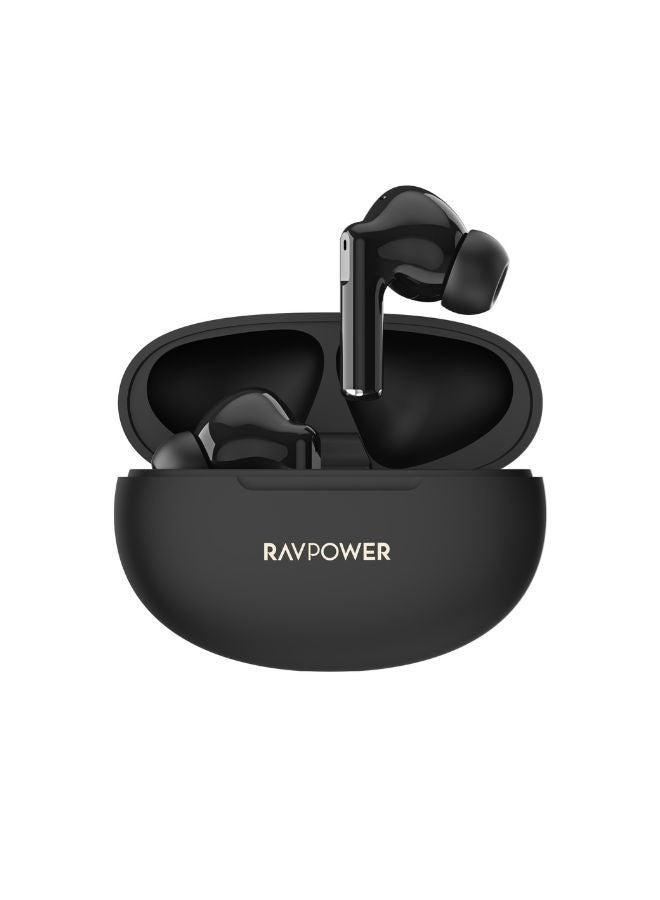 RAVPOWER SoundLiberty True Wireless Bluetooth Earbuds, 24h Playtime, Hi-Fi Stereo Sound, IPX5 Waterproof, Secure Fit & Smart Touch Control, 4 Eartips Black  - Image 1