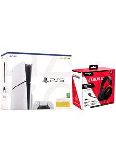 PlayStation 5 Slim Disc Console With HyperX Cloud III Headset - KSA Version