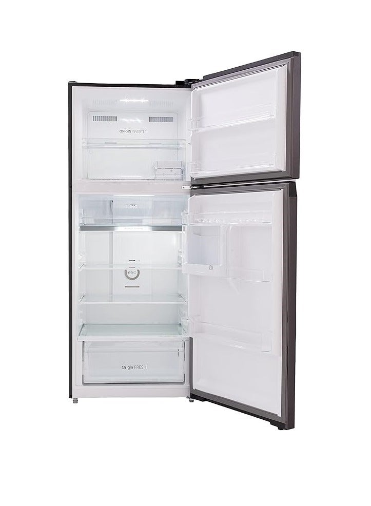 Toshiba - Refrigerator 411 Liters 14.5 Cubic Feet 2 Doors Humidity Control Led Lighting Electronic Control GR-RT559WE-DMN(49) Silver/Grey - Image 1
