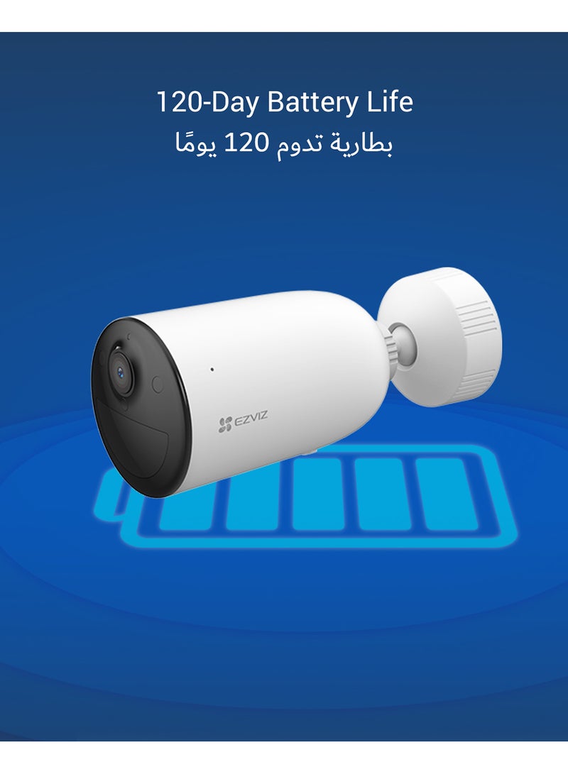 EZVIZ - CB3 KIT Security Camera, Wireless Outdoor Battery Camera, 1080p Smart Human Motion Detection, Color Night Vision, Weatherproof, Two-Way Talk, SD Card/Cloud Storage, Included Solar Panel - Image 1