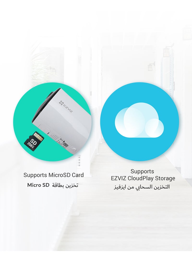 EZVIZ - CB3 KIT Security Camera, Wireless Outdoor Battery Camera, 1080p Smart Human Motion Detection, Color Night Vision, Weatherproof, Two-Way Talk, SD Card/Cloud Storage, Included Solar Panel - Image 1