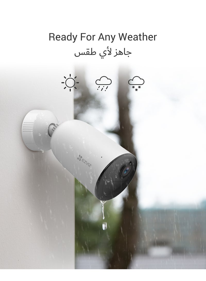 EZVIZ - CB3 KIT Security Camera, Wireless Outdoor Battery Camera, 1080p Smart Human Motion Detection, Color Night Vision, Weatherproof, Two-Way Talk, SD Card/Cloud Storage, Included Solar Panel - Image 1