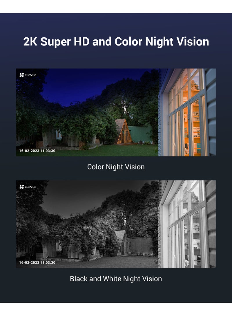 EZVIZ - EB8 4G LTE 2K Wireless Outdoor Camera Kit with Solar Panel Type C on 10400mAh Battery, Auto Tracking, Person Detection, Night Vision, Color Vision, Two-Way Audio, Built-in GPS - Image 1