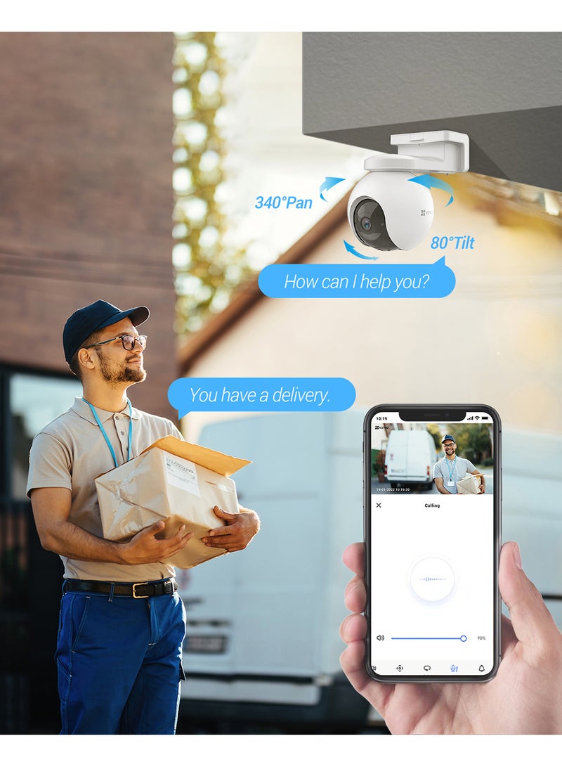 EZVIZ - EB8 4G LTE 2K Wireless Outdoor Camera Kit with Solar Panel Type C on 10400mAh Battery, Auto Tracking, Person Detection, Night Vision, Color Vision, Two-Way Audio, Built-in GPS - Image 1