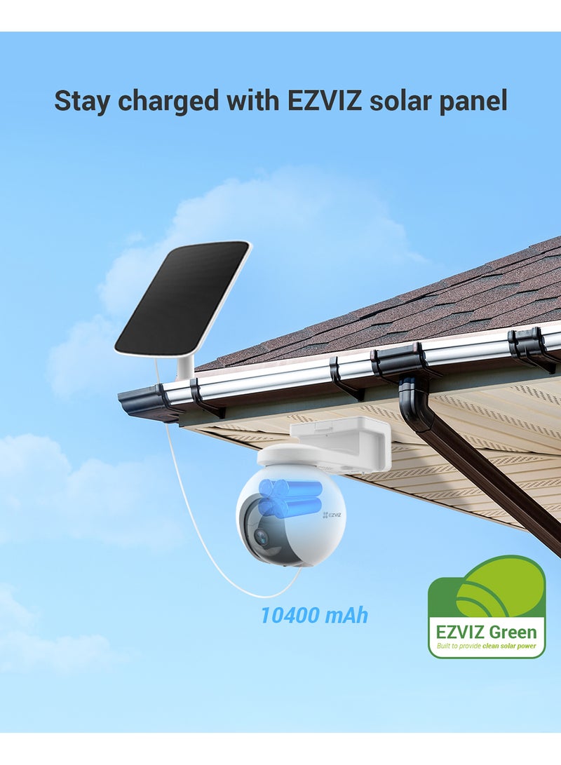 EZVIZ - EB8 4G LTE 2K Wireless Outdoor Camera Kit with Solar Panel Type C on 10400mAh Battery, Auto Tracking, Person Detection, Night Vision, Color Vision, Two-Way Audio, Built-in GPS - Image 1
