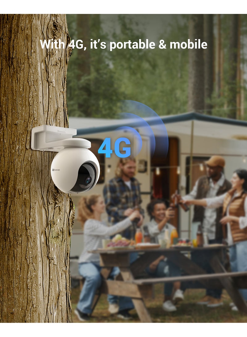EZVIZ - EB8 4G LTE 2K Wireless Outdoor Camera Kit with Solar Panel Type C on 10400mAh Battery, Auto Tracking, Person Detection, Night Vision, Color Vision, Two-Way Audio, Built-in GPS - Image 1