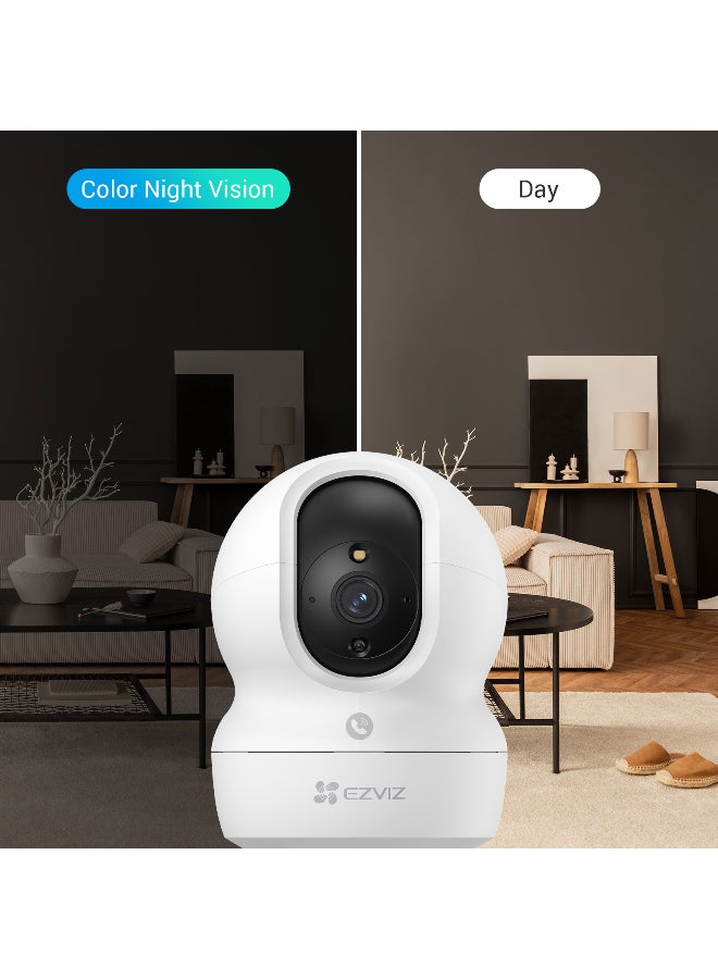 CP1 Pro 360 Degree Smart Security Camera (White) One-Touch Call / Up to 512GB SD Card Support / 1080P Full HD / Privacy Mode / Alexa Google Assistant / Motion Detection & Human Detection / 2-Way Audio / Night Vision 