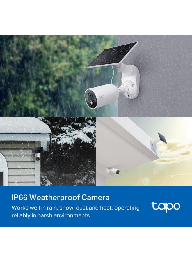 تي بي لينك - Tapo 2K 4MP QHD Solar Security Camera Kit with Rechargeable Battery and Solar Panel for Continuous Power - Image 1