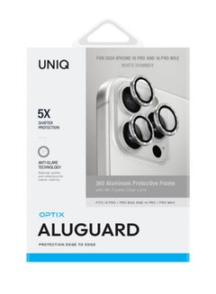 Uniq Optix Iphone 16 Pro,Iphone 16 Pro Max (2024) 6.3/6.9 Aluminium Shimmery Camera Lens Protector - White Shimmer  - Image 2