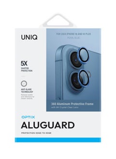 Uniq Optix Iphone 16 ,Iphone 16 Plus(2024) 6.1/6.7 Aluminium Camera Lens Protector - Pearl Blue  - Image 2