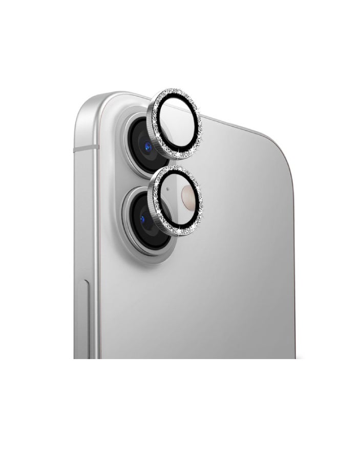 Uniq Optix Iphone 16 ,Iphone 16 Plus(2024) 6.1/6.7 Aluminium Shimmery Camera Lens Protector - White Shimmer 