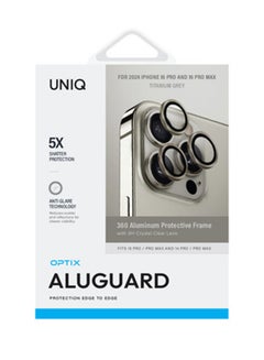 Uniq Optix Iphone 16 Pro,Iphone 16 Pro Max(2024) 6.3/6.9 Aluminium Camera Lens Protector - Grey Titanium  - Image 2