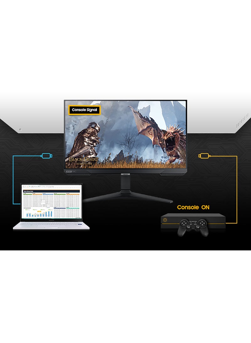 Samsung 25 inch Odyssey 240hz refresh rate Gaming monitor with IPS and 1ms GTG, UltraWide Gaming View (21:9), Auto Source Switch+,Virtual AIM Point ,Ergonomic stand (Tilt,Swivel,Pivot, Height), G-Sync Compatible, FreeSync Premium, 2xHDMI 2.0 Black - Image 4