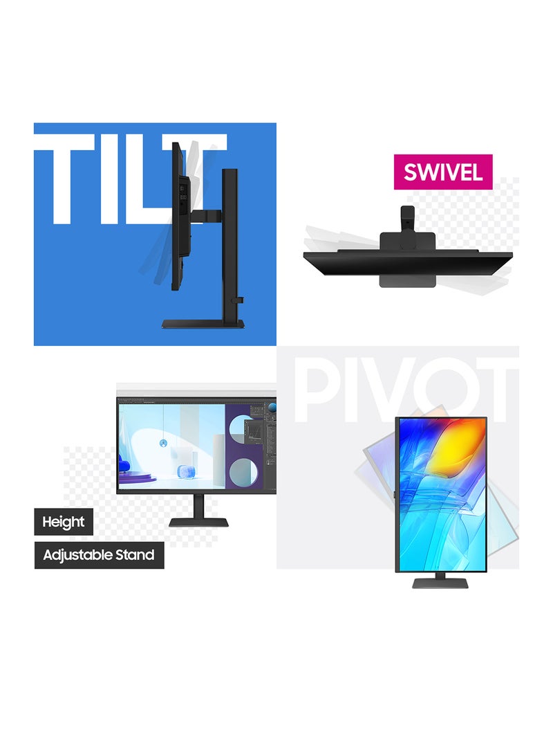 Samsung 32 inch ViewFinity S8 Monitor 4K UHD VA Display, 60Hz Refresh Rate, 5ms Response Time, 1.07b Color Support, Flicker Free, Picture-In-Picture, HAS stand  | LS32D806EAMXUE Black - Image 5