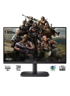 22 inch FullHD LED Monitor, 1920 x 1080 Resolution, 100Hz Refresh Rate, 1ms Response Time, AMD FreeSync, BlueLight Shield, EK220QH3bi Black