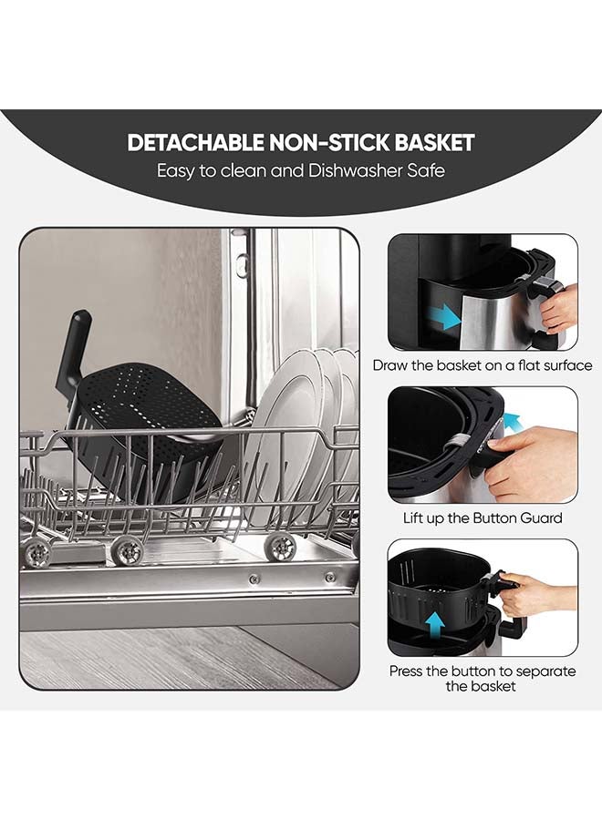 NIKAI - Digital Air Fryer 1600-1800W With High-Speed Air Circulation Technology | 80-200°C Temperature Range | 60-Minute Timer | Non-Stick Coated Pan | Dishwasher Safe 7 L 1800 W NAF779D Silver - Image 1