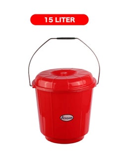 ESQUBE Esqube Oasis Bucket With Lid  15L Red 15000ml  - Image 3
