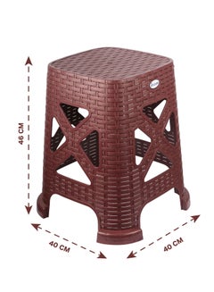 اسكيوب Esqube Plastic High Stool Square for Indoors and Outdoors Brick Red  - Image 3