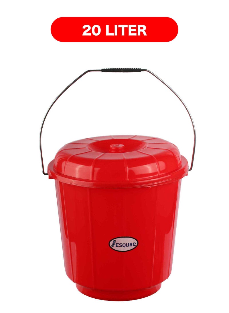 ESQUBE Esqube Oasis Bucket With Lid  20L Red 20000ml  - Image 3