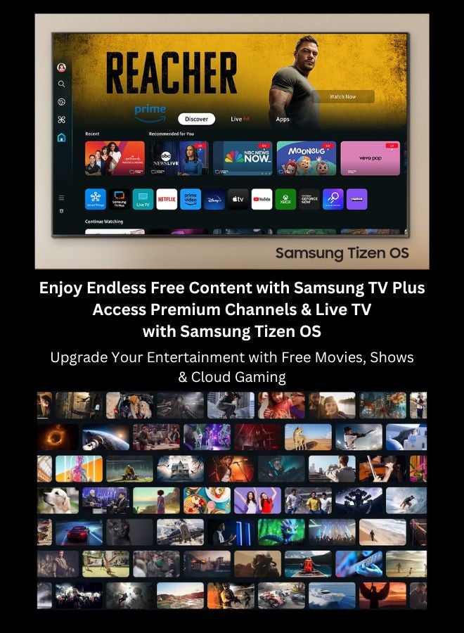 Samsung - 50-Inch Crystal UHD DU8000 4K Smart Tv HDR 10+, Dynamic Crystal Color, AirSlim Design With 2.0 Channel Soundbar 30W, HDMI ARC, Bluetooth, USB, MP3, FM Station 50DU8000+SOUNDBAR Grey - Image 1