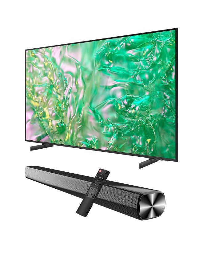 Samsung 75-Inch Crystal UHD DU8000 4K Smart Tv HDR 10+, Dynamic Crystal Color, AirSlim Design With 2.0 Channel Soundbar 30W, HDMI ARC, Bluetooth, USB, MP3, FM Station 75DU8000+SOUNDBAR Grey - Image 2