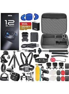 GoPro Hero12 Black 5.3K Action Camera Bundle With 128GB Card And 50 Accessories  - Image 1