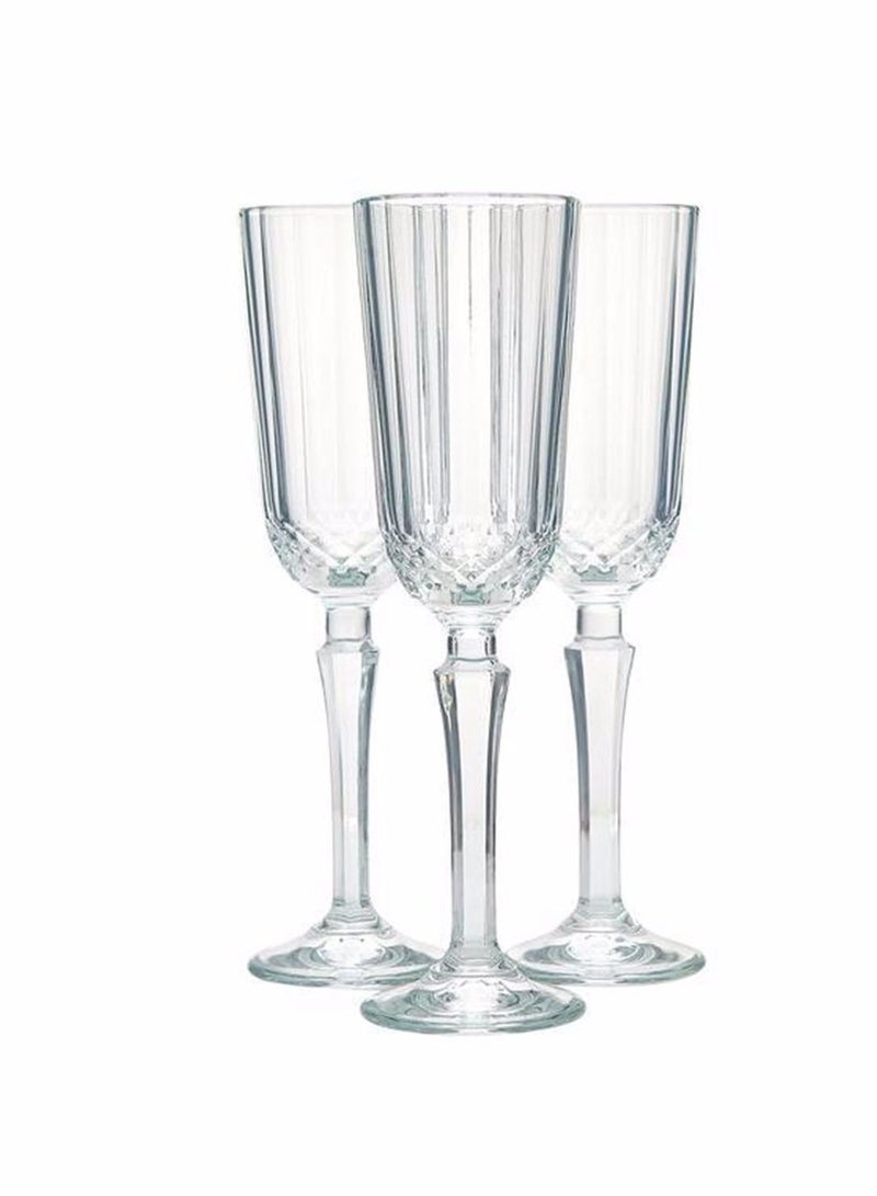 Pasabahce 3 Pieces Diony Champagne Flute Set 125 Ml, 207 Mm Height, 57 Mm Diameter Clear  - Image 2