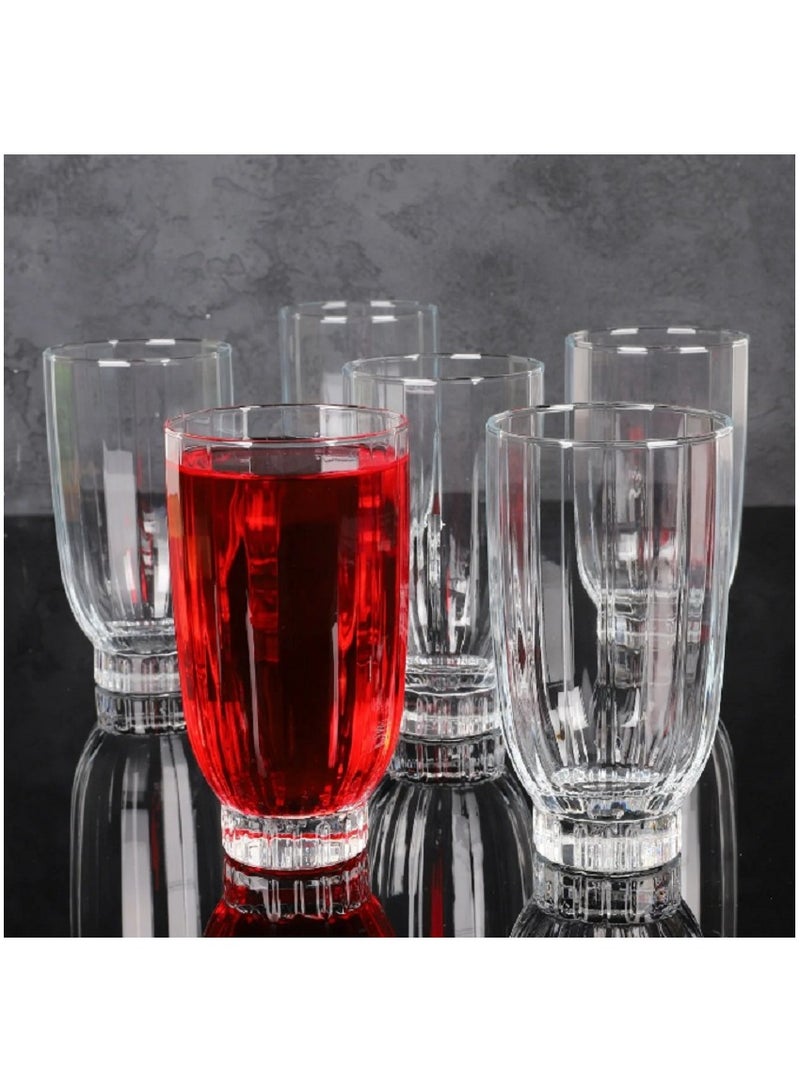 باساباتشي 6 Pieces Amore Long Drink Tumbler, 410 Ml Clear  - Image 4