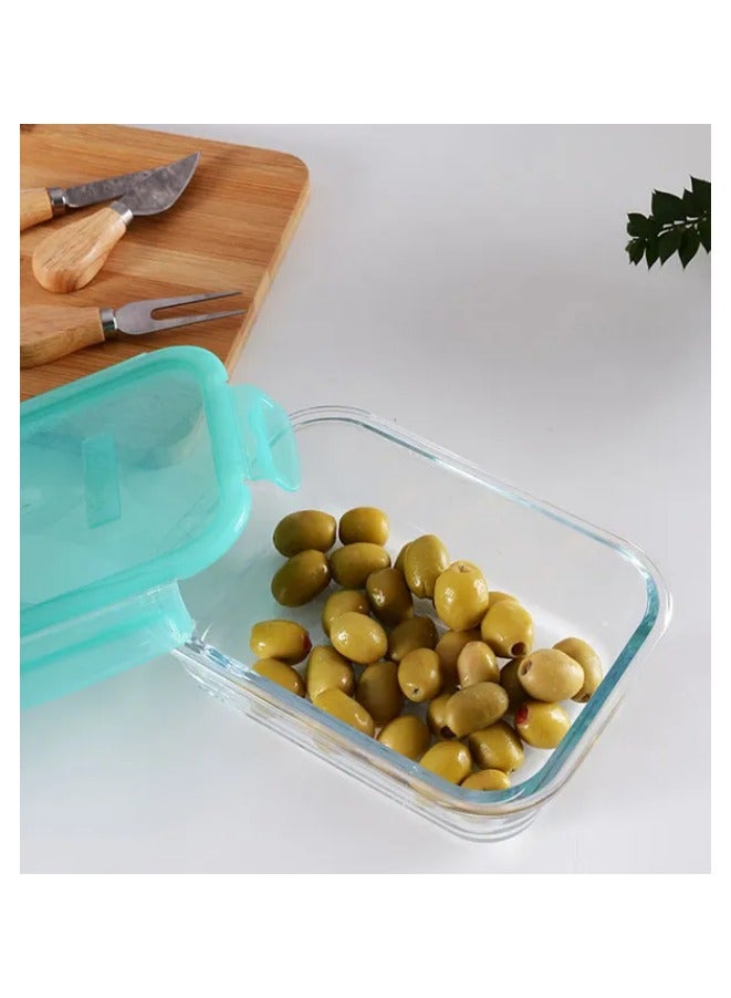 باساباتشي حاوية طعام زجاجية لوكي لوك، 1030 مل، غطاء أخضر، قابلة للتكديس، ارتفاع 60 مم، 198X148 مم - Image 4