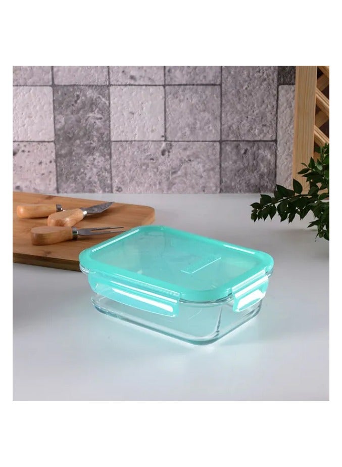 باساباتشي حاوية طعام زجاجية لوكي لوك، 1030 مل، غطاء أخضر، قابلة للتكديس، ارتفاع 60 مم، 198X148 مم - Image 3