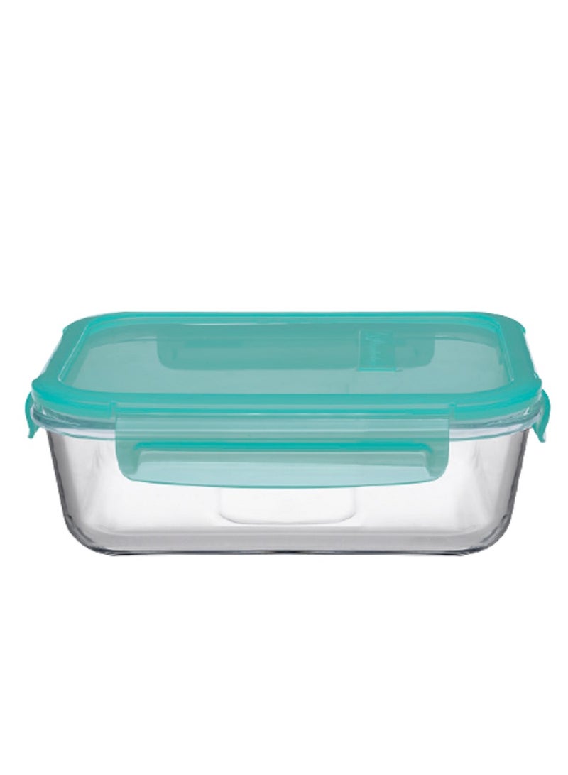 باساباتشي حاوية طعام زجاجية لوكي لوك، 1030 مل، غطاء أخضر، قابلة للتكديس، ارتفاع 60 مم، 198X148 مم - Image 1