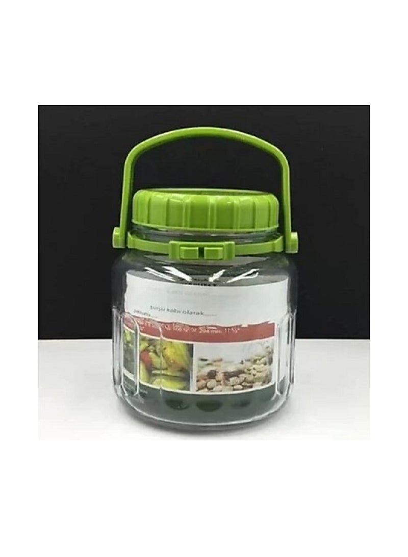 Pasabahce Harvest Glass Jar, 2 Lt, Green Lid, 183 Mm Height Green  - Image 2