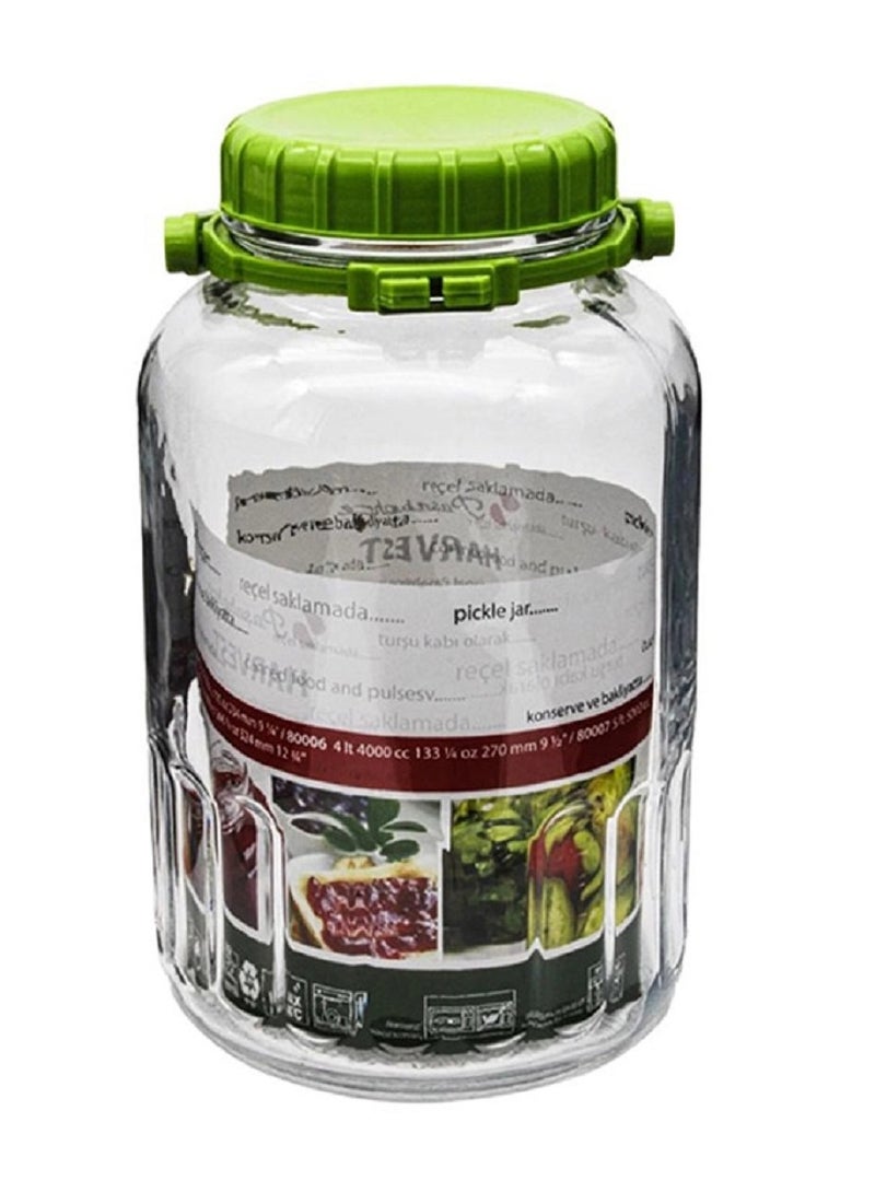 Pasabahce Harvest Glass Jar, 8 Lt, Green Lid, 325 Mm Height  - Image 2