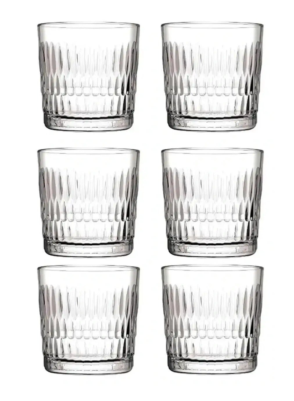 باساباتشي 6 Pieces Rain Whisky Tumbler, 300 Ml, 87 Mm Height, 87 Mm Diameter Clear 